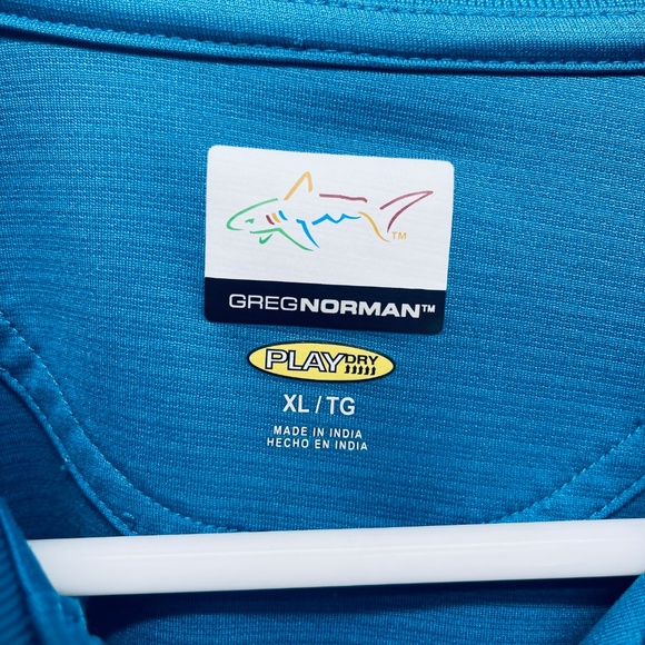 COPY - GREG NORMAN Shirt Size XL Men’s Royal Blue Striped Play Dry Quick Dry Go… - Picture 4 of 9